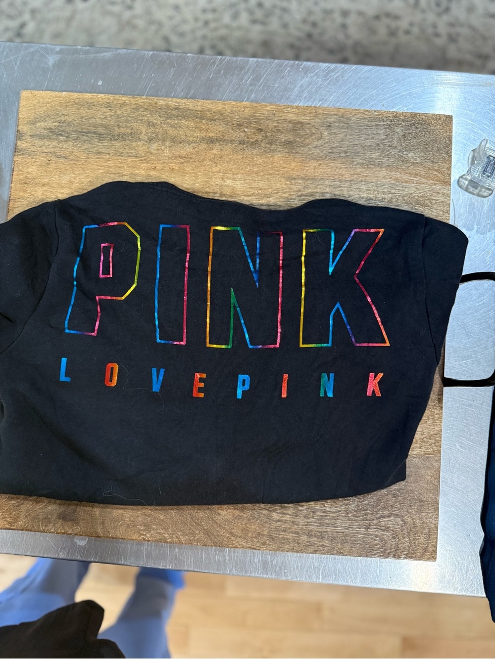 PINK Victoria's Secret Black Zip-Up Hoodie with Colorblock Logo - Picture 9 of 9